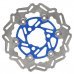Motorcycle CNC Floating Front Brake Disc Rotors w/ Caliper Adapter - Blue + Silver Motorcycle CNC Floating Front Brake Disc Rotors w/ Caliper Adapter - Blue + Silver