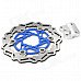 Motorcycle CNC Floating Front Brake Disc Rotors w/ Caliper Adapter - Blue + Silver Motorcycle CNC Floating Front Brake Disc Rotors w/ Caliper Adapter - Blue + Silver