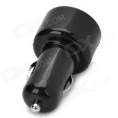 Mini 2-in-1 1'' LED Blue Light Display Car Voltage Meter Charger - Black