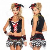 11324 European and American Fashion Women's Sexy Stage Performance Clothing - Black (Free Size)
