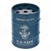 Oil Drum Shaped U.S.NAVY Pattern Stainless Steel Ashtray / Pen Holder - Blue + White Oil Drum Shaped U.S.NAVY Pattern Stainless Steel Ashtray / Pen Holder - Blue + White