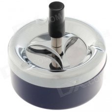 Stylish Creative Zinc Alloy Press Rotary Ashtray - Deep Blue + Silver + Black Stylish Creative Zinc Alloy Press Rotary Ashtray - Deep Blue + Silver + Black