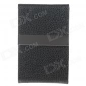 4111 Fashionable Lichee Pattern Portable Magnet Design Cigarette Case / Card Box - Black