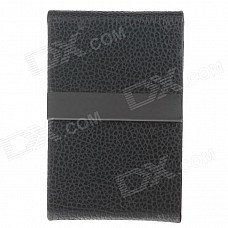 4111 Fashionable Lichee Pattern Portable Magnet Design Cigarette Case / Card Box - Black