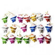 01020 Cute Shiny Little Santa Claus Decorative Doll for Christmas - Multicolored (20 PCS)