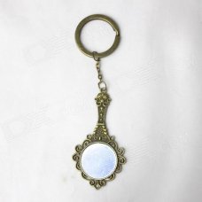Retro Style Mirror Zinc Alloy Keychain - Bronze