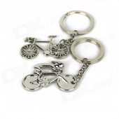 Bike Style Zinc Alloy Keychain - Silver (2 PCS)