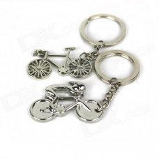 Bike Style Zinc Alloy Keychain - Silver (2 PCS)