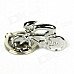 Bike Style Zinc Alloy Keychain - Silver (2 PCS)