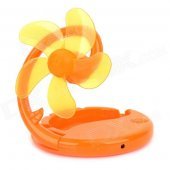 POSEFLY PY12050 USB Powered 5-Blade 1-Mode Fan - Orange (3 x AAA)