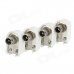 Soldering Free Cable Television Antenna Plug Adapters - White + Silver (4 PCS)