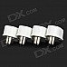 Soldering Free Cable Television Antenna Plug Adapters - White + Silver (4 PCS)