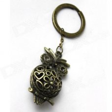 Retro Owl Style Zinc Alloy Keychain - Bronze
