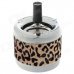Creative Zinc Alloy Leopard Pattern Press Rotary Ashtray - Silver + Black + Golden Creative Zinc Alloy Leopard Pattern Press Rotary Ashtray - Silver + Black + Golden