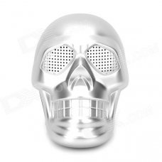 Skull Style Mini 3W Stereo Speaker w/ USB / TF / FM / 3.5mm for Laptops / MP3 + More - Silvery White Skull Style Mini 3W Stereo Speaker w/ USB / TF / FM / 3.5mm for Laptops / MP3 + More - Silvery White