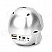 Skull Style Mini 3W Stereo Speaker w/ USB / TF / FM / 3.5mm for Laptops / MP3 + More - Silvery White Skull Style Mini 3W Stereo Speaker w/ USB / TF / FM / 3.5mm for Laptops / MP3 + More - Silvery White