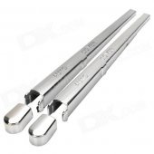 HS-802 Car Front Rain Wiper Blade Holders Set - Silver (Pair)