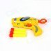 Manual Launch Outdoor Indoor Sponge Ball Gun Toy for Kids w/ 3-Sponge Cartridges - Yellow