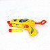 Manual Launch Outdoor Indoor Sponge Ball Gun Toy for Kids w/ 3-Sponge Cartridges - Yellow