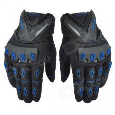 SCOYCO mc10 Racing Car Full-finger Gloves - Black + Blue (Size M)