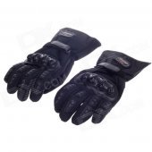 MADBIKE MD015# Stylish Waterproof Warm Full Finger Motorcycle Racing Gloves - Black (Pair / Size-L)