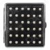 PU Leather + Stainless Steel Double-sided Rivet Cigarette Case - Black + Silver (Holds 20 PCS)