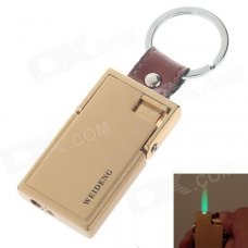 6506 Fashionable Stainless Steel Butane Lighter Keychain - Golden + Brown 6506 Fashionable Stainless Steel Butane Lighter Keychain - Golden + Brown