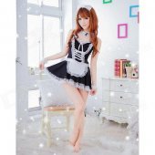 Maid Role Women's Play Costumes - Black + White (Free Size)