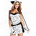 Dear Lover Divine Dalmatian Style Women's Costume - Black + White (Size-L) Dear Lover Divine Dalmatian Style Women's Costume - Black + White (Size-L)