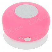 Waterproof Bluetooth V3.0+EDR Speaker w/ Silicone Suction Cup for Iphone + More - Deep Pink + Grey