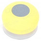 Waterproof Bluetooth V3.0+EDR Speaker w/ Silicone Suction Cup for Iphone + More - Yellow + Grey