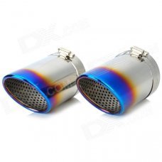 Fashionable Replacement Steel Exhause for VW Tiguan - Silver + Blue (2 PCS) Fashionable Replacement Steel Exhause for VW Tiguan - Silver + Blue (2 PCS)