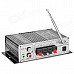 HY-502 160W 2-CH Hi-Fi MP3 Amplifier w/ FM / SD / USB for Car / Motorcycle - Black + Silver (16G) HY-502 160W 2-CH Hi-Fi MP3 Amplifier w/ FM / SD / USB for Car / Motorcycle - Black + Silver (16G)