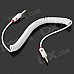 JD 014 3.5mm Male to Male Car Audio Connection AUX Spring Cable - White JD 014 3.5mm Male to Male Car Audio Connection AUX Spring Cable - White