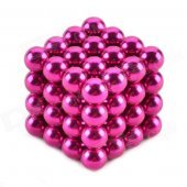 ZQ-64 ZQ-64 5mm Neodymium Iron DIY Educational Toys Set - Deep Pink (64 PCS)