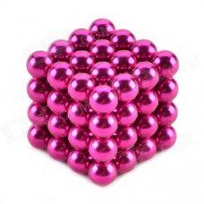 ZQ-64 ZQ-64 5mm Neodymium Iron DIY Educational Toys Set - Deep Pink (64 PCS)