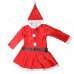 Child Girl Plays Santa Claus Dress Set - Red + White Child Girl Plays Santa Claus Dress Set - Red + White