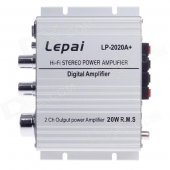 Lepai LP-2020 20W 2-CH Digital Stereo Car Audio Power Amplifier - Silver