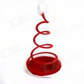 Spiral Style Plush Christmas Hat - Red + White