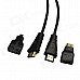 dgoo T02 HDMI Male to Male Cable + HDMI Female to Micro HDMI / Mini HDMI Male Adapters - Black dgoo T02 HDMI Male to Male Cable + HDMI Female to Micro HDMI / Mini HDMI Male Adapters - Black