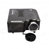 Geekwire LP-1A Portable FHD 1080P LED Projector w/ HDMI, VGA, USB 2.0, AV, SD, US Plug - Black