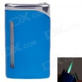 6471 Fashionable Business Green Flame Butane Lighter - Blue