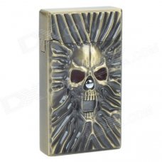 CHEERLINK Personality Design Skull Pattern Wind-Resistant Gas Jet Lighter - Golden + Grey CHEERLINK Personality Design Skull Pattern Wind-Resistant Gas Jet Lighter - Golden + Grey