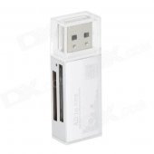 DKQ-8 USB 2.0 High Speed SD / SDHC / Micro SD / Mini SD Card Reader - Silver + White