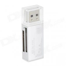 DKQ-8 USB 2.0 High Speed SD / SDHC / Micro SD / Mini SD Card Reader - Silver + White DKQ-8 USB 2.0 High Speed SD / SDHC / Micro SD / Mini SD Card Reader - Silver + White