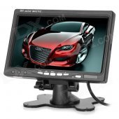 Y-2-1 7" TFT LCD Car Reversing Rearview Monitor w/ 2-CH Video Input + Remote Control - Black