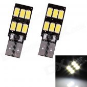 T10 3W 144lm 6 x SMD 5630 LED White Light Car Lamp (DC 12V / 2 PCS)