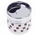 Zinc Alloy Flower Pattern Rotary Cover Ashtray w/ Rhinestone Decoration - Silver + Black + Red Zinc Alloy Flower Pattern Rotary Cover Ashtray w/ Rhinestone Decoration - Silver + Black + Red