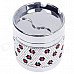 Zinc Alloy Flower Pattern Rotary Cover Ashtray w/ Rhinestone Decoration - Silver + Black + Red Zinc Alloy Flower Pattern Rotary Cover Ashtray w/ Rhinestone Decoration - Silver + Black + Red