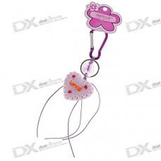Heart Cake Keychain with Carabiner Clip
